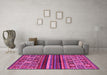 Machine Washable Abstract Pink Modern Rug in a Living Room, wshabs603pnk