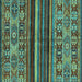 Square Abstract Turquoise Modern Rug, abs603turq