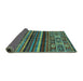 Sideview of Abstract Turquoise Modern Rug, abs603turq