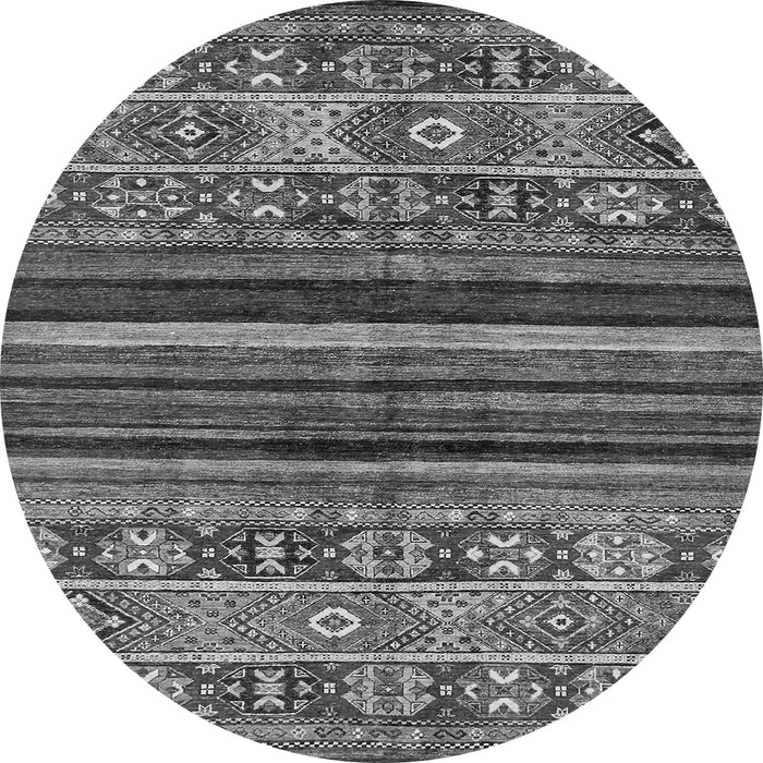 Round Machine Washable Abstract Gray Modern Rug, wshabs603gry