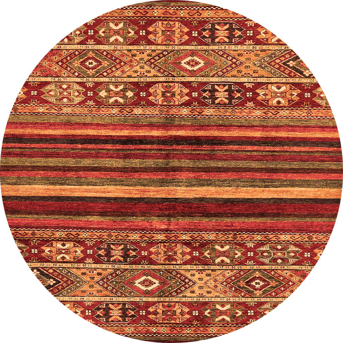 Round Abstract Orange Modern Rug, abs603org