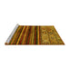 Sideview of Machine Washable Abstract Yellow Modern Rug, wshabs604yw