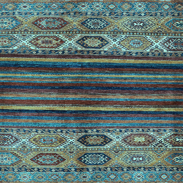 Square Machine Washable Abstract Light Blue Modern Rug, wshabs604lblu