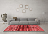 Machine Washable Abstract Red Modern Rug, wshabs604red