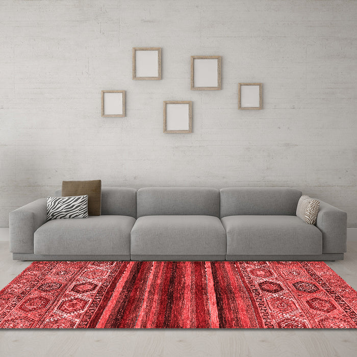 Modern Red Washable Rugs