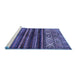 Sideview of Machine Washable Abstract Blue Modern Rug, wshabs604blu