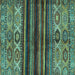 Square Abstract Turquoise Modern Rug, abs604turq