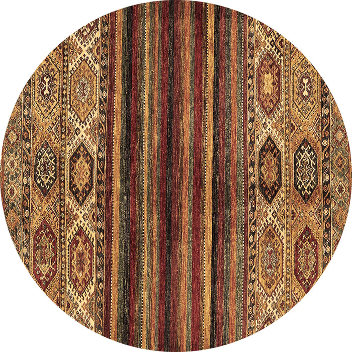 Round Machine Washable Abstract Brown Modern Rug, wshabs604brn