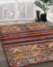 Abstract Saffron Red Modern Rug in Family Room, abs604