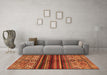 Machine Washable Abstract Orange Modern Area Rugs in a Living Room, wshabs604org