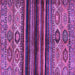 Square Machine Washable Abstract Purple Modern Area Rugs, wshabs604pur