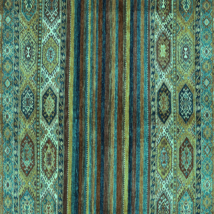Square Machine Washable Abstract Turquoise Modern Area Rugs, wshabs604turq