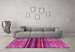 Machine Washable Abstract Pink Modern Rug in a Living Room, wshabs604pnk