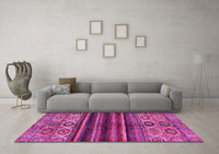 Machine Washable Abstract Pink Modern Rug, wshabs604pnk