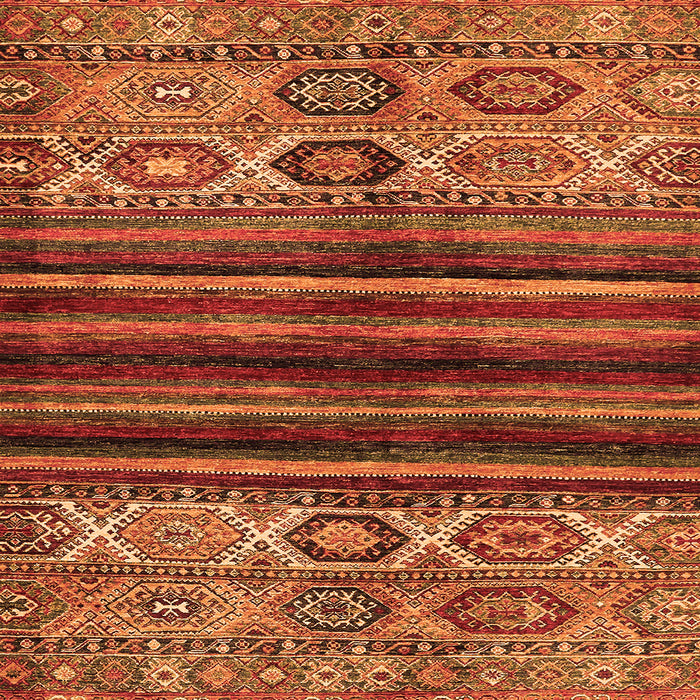 Square Machine Washable Abstract Orange Modern Area Rugs, wshabs604org