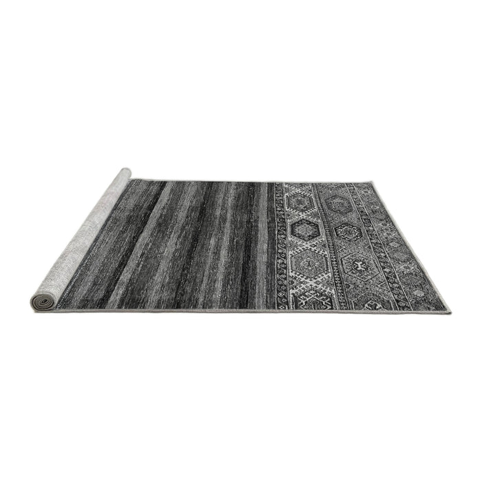 Sideview of Machine Washable Abstract Gray Modern Rug, wshabs604gry