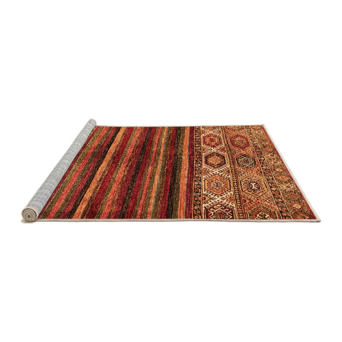 Sideview of Machine Washable Abstract Orange Modern Area Rugs, wshabs604org