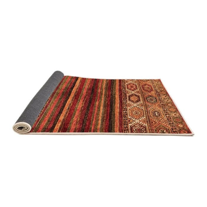 Sideview of Abstract Orange Modern Rug, abs604org