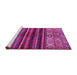 Sideview of Machine Washable Abstract Pink Modern Rug, wshabs604pnk