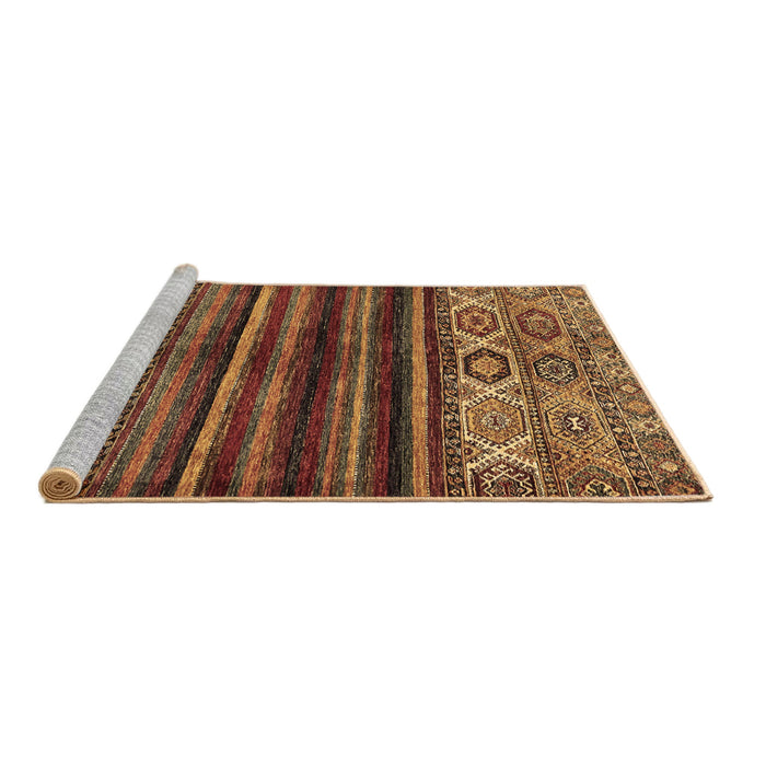 Sideview of Machine Washable Abstract Brown Modern Rug, wshabs604brn