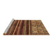 Sideview of Machine Washable Abstract Brown Modern Rug, wshabs604brn