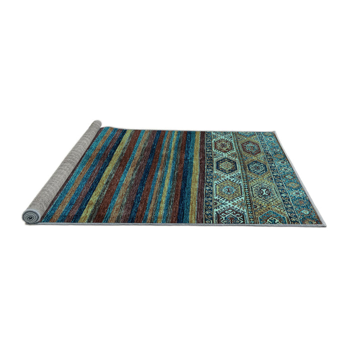 Sideview of Machine Washable Abstract Light Blue Modern Rug, wshabs604lblu