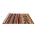 Sideview of Machine Washable Abstract Brown Red Rug, wshabs605