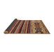 Sideview of Abstract Brown Red Modern Rug, abs605