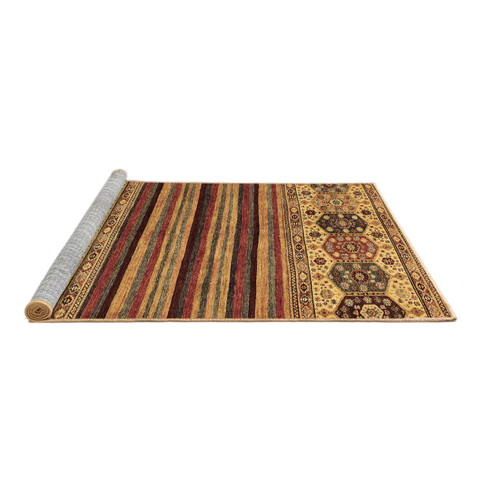 Sideview of Machine Washable Abstract Brown Modern Rug, wshabs605brn