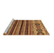 Sideview of Machine Washable Abstract Brown Modern Rug, wshabs605brn