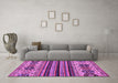 Machine Washable Abstract Purple Modern Area Rugs in a Living Room, wshabs605pur