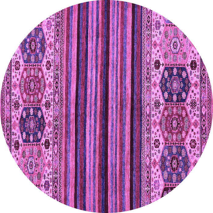 Round Abstract Purple Modern Rug, abs605pur