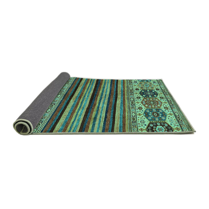 Sideview of Abstract Turquoise Modern Rug, abs605turq