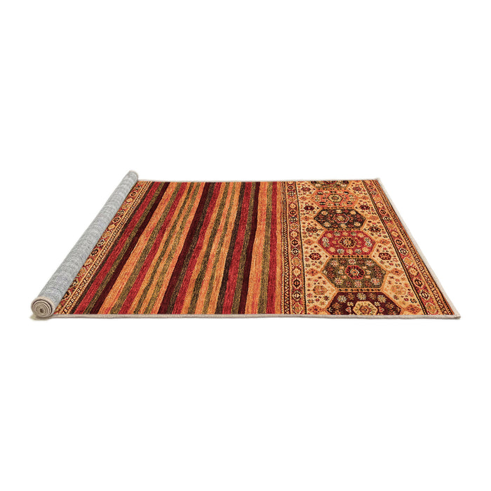 Sideview of Machine Washable Abstract Orange Modern Area Rugs, wshabs605org