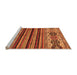 Sideview of Machine Washable Abstract Orange Modern Area Rugs, wshabs605org