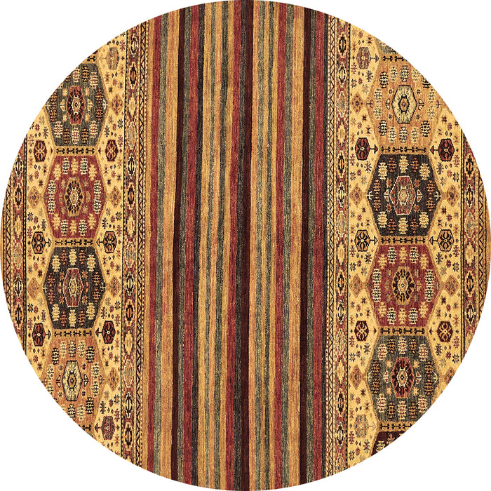 Round Abstract Brown Modern Rug, abs605brn
