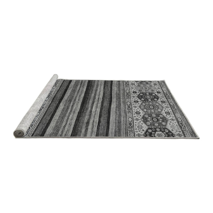 Sideview of Machine Washable Abstract Gray Modern Rug, wshabs605gry