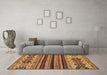 Machine Washable Abstract Brown Modern Rug in a Living Room,, wshabs605brn