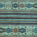 Square Abstract Light Blue Modern Rug, abs605lblu