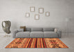 Machine Washable Abstract Orange Modern Area Rugs in a Living Room, wshabs605org