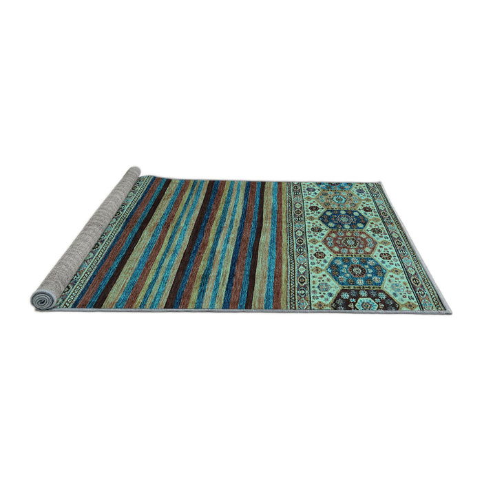 Sideview of Machine Washable Abstract Light Blue Modern Rug, wshabs605lblu