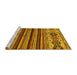 Sideview of Machine Washable Abstract Yellow Modern Rug, wshabs605yw