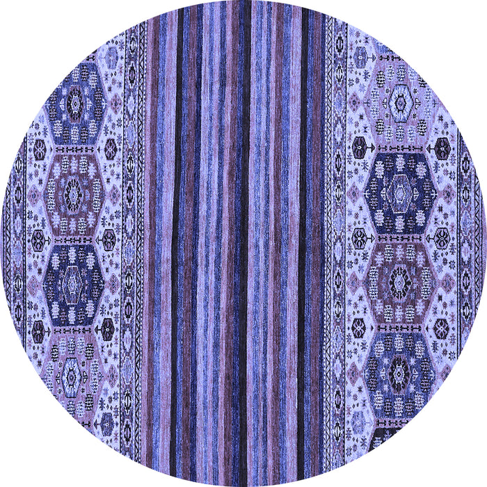 Round Machine Washable Abstract Blue Modern Rug, wshabs605blu