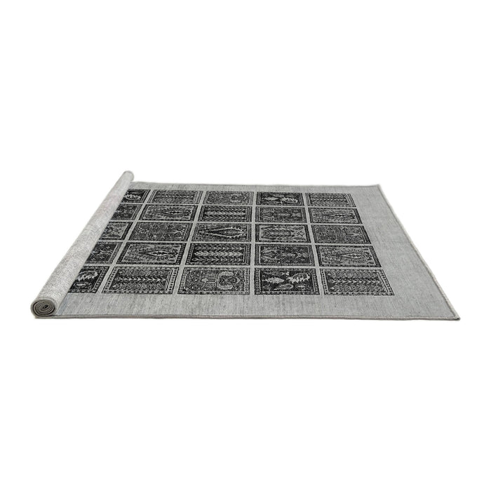 Sideview of Machine Washable Abstract Gray Modern Rug, wshabs606gry