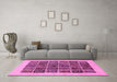 Machine Washable Abstract Pink Modern Rug in a Living Room, wshabs606pnk