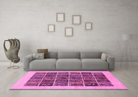 Machine Washable Abstract Pink Modern Rug, wshabs606pnk