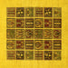 Square Abstract Yellow Modern Rug, abs606yw