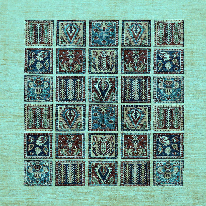 Square Abstract Light Blue Modern Rug, abs606lblu