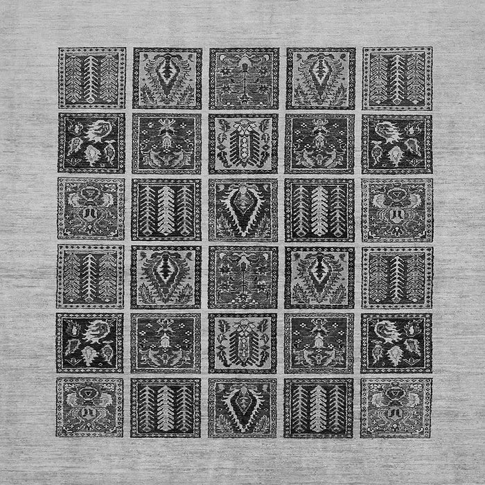 Square Machine Washable Abstract Gray Modern Rug, wshabs606gry