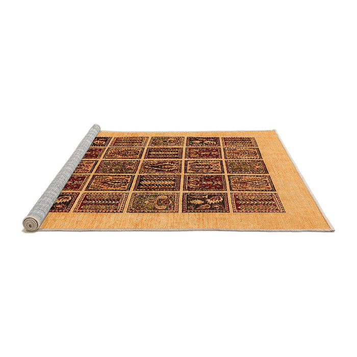 Sideview of Machine Washable Abstract Orange Modern Area Rugs, wshabs606org